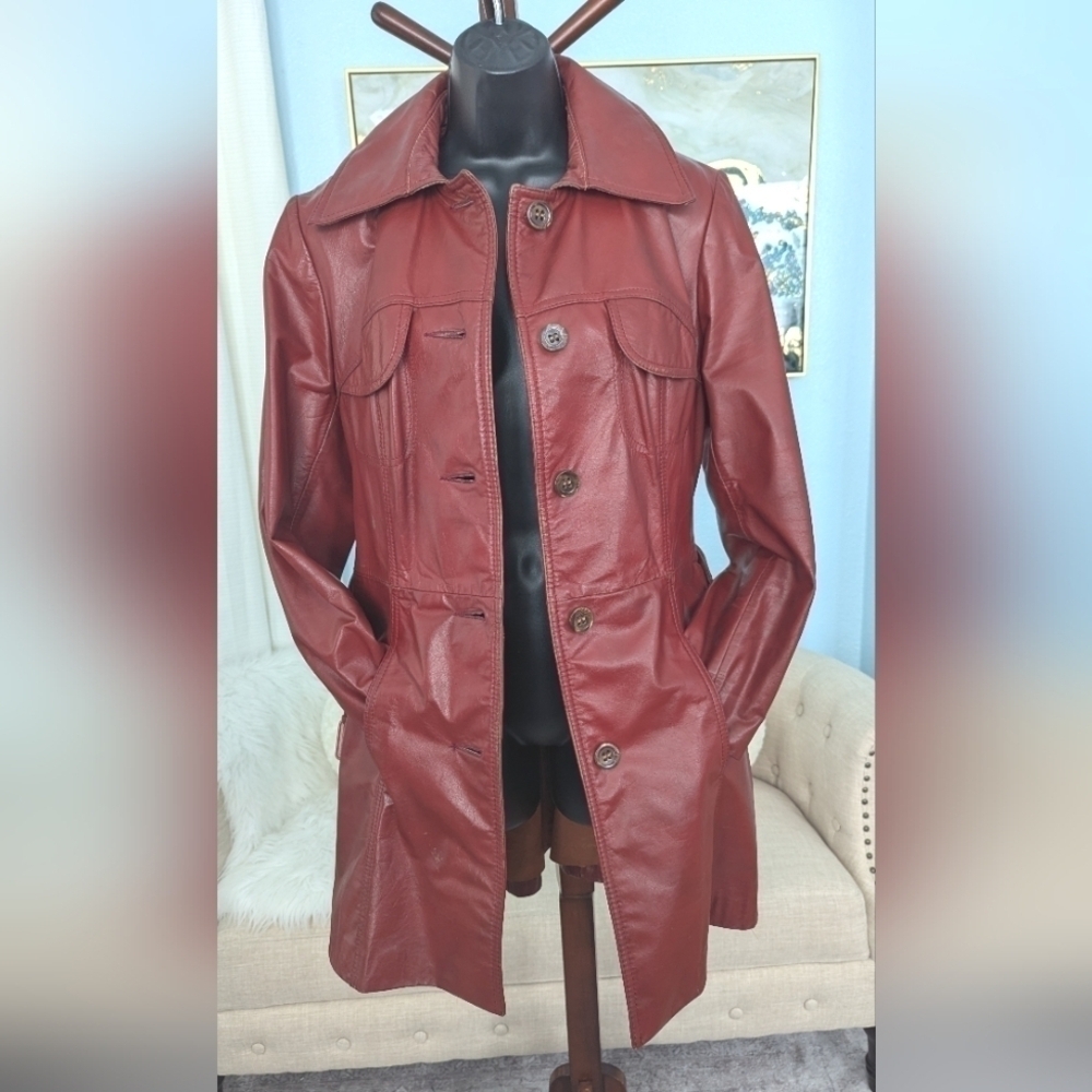 Vintage Lantry Woman's 100% Leathers Long Coat Jacket Made in Canada . - Picture 16 of 16